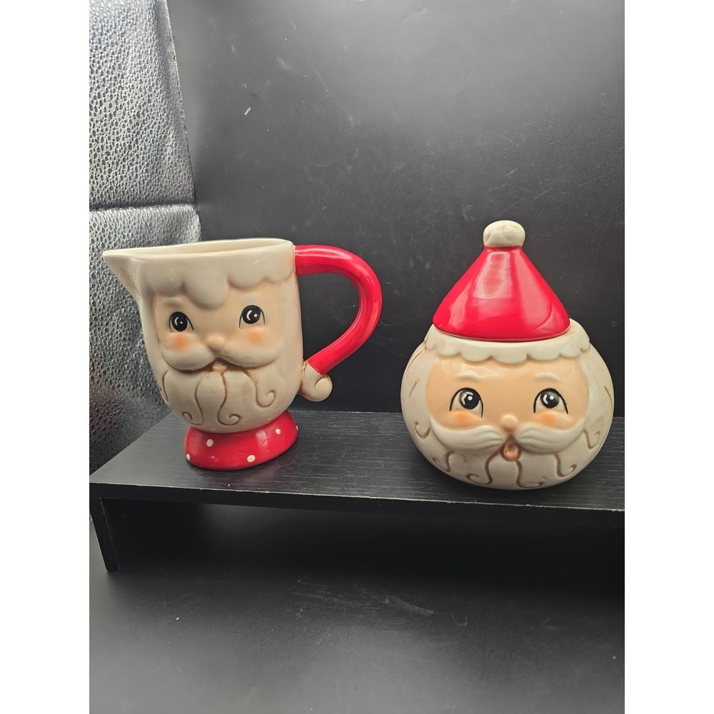 Johanna Parker Christmas Santa Sugar & Creamer Set